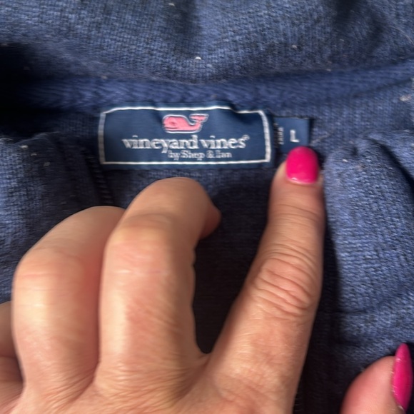 Vineyard vines navy 1/2 zip - Picture 2 of 9